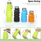 Nefeeko Collapsible Water Bottle, Reuseable BPA Free Silicone Foldable Water - Image 2
