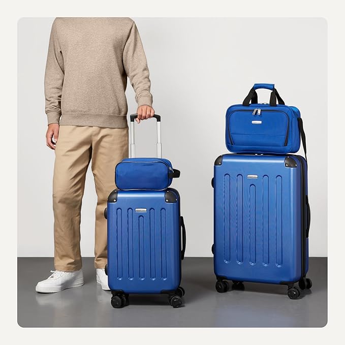 Amazon Basics 4-Piece Luggage Set, Including Two Hardside Suitcases - Image 3