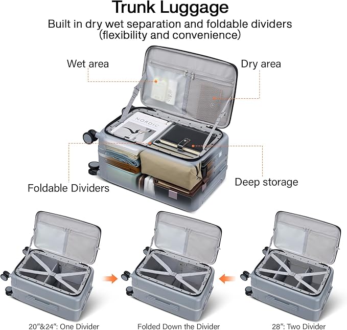 Hanke 24 Inch Luggage with Cup Holder and Charge, Top Opening Hard Shell - Image 4