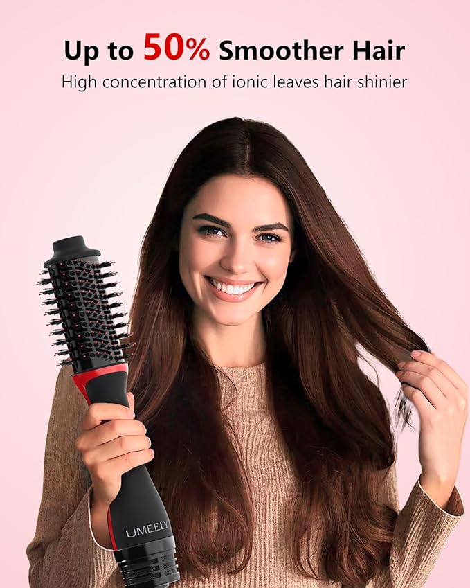Plus 2.0 Hair Dryer Brush Blow Dryer Brush in One, 2'' Oval Brush Head Hot Air Brush Styler & Volumizer with Ionic Technology, NTC Smart Temp Control for Smooth, Frizz-Free, Shiny Hair