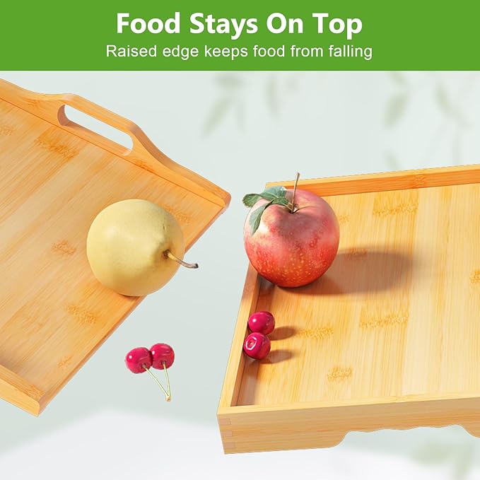 Bed Tray Table with Folding Legs, Bamboo Breakfast in Bed - Image 4