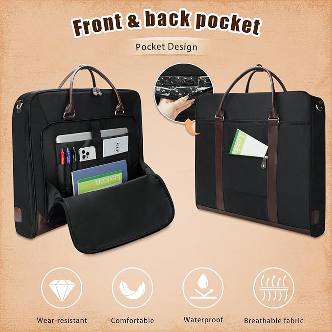 Garment Bag Travel Large Leather Carry On Suit Bag - Image 6