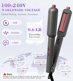 FMZ Flat Iron Hair Straightener Curler and Crimper, Professional 4 in 1 Hair Styling Irons for Straightening, Crimping, Curling, Dual Voltage, Auto Shut-Off, Small and Portable for Women Travel Home
