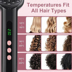 Hair Straightener Brush - SIQUER Ionic Hair Straightening Brush with 13 Temps LCD Display 45s Fast Heating 60mins Auto-Off Anti-Scald Ceramic Hair Straightener Comb for Home Salon, Black