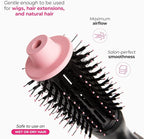 Milano Collection Hot Air Hair Brush Dryer, Quick & Easy Styling, Hair Volumizer for Human Hair Wigs & Natural Hair, Lightweight Round-Shaped Barrel Blow Dry Brush, Black