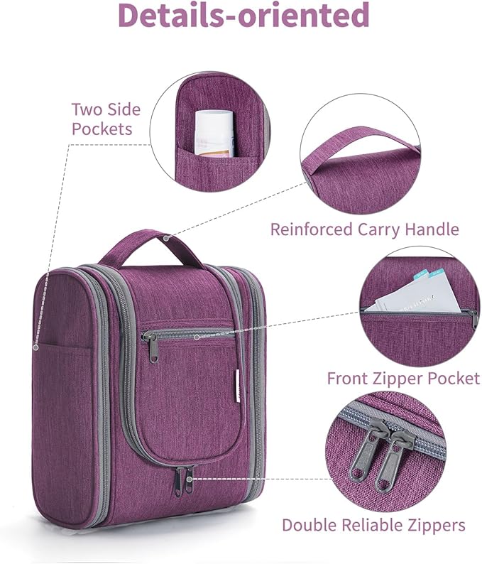 Narwey Small Hanging Toiletry Bag Women Travel Makeup Bag Organizer Toiletries - Image 7