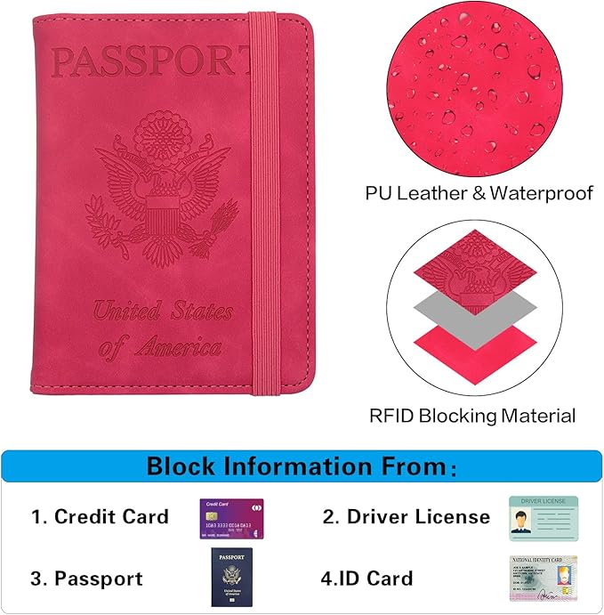 Melsbrinna Premium Leather Passport Holder Covers Case, Waterproof Rfid - Image 5