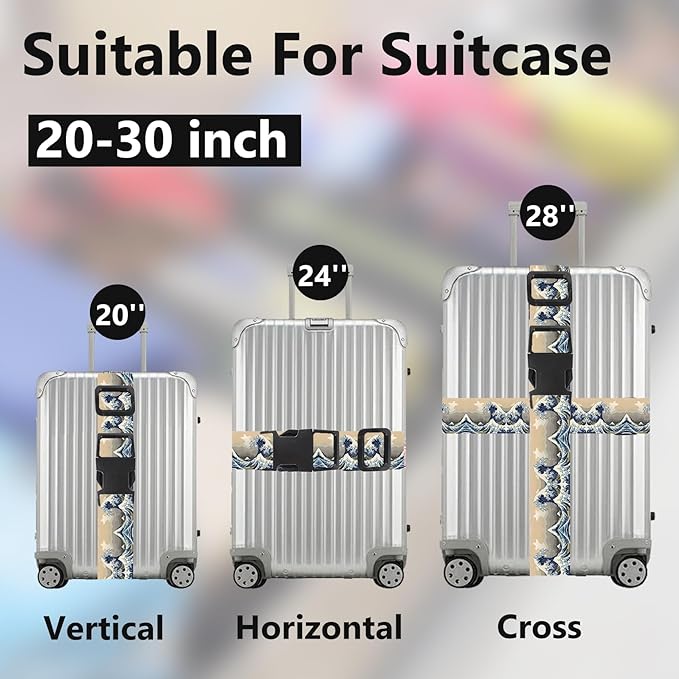 2 Pack Luggage Straps for Suitcases Adjustable Luggage Belt TSA Approved - Image 3
