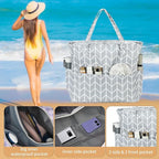 LEDAOU Beach Bag Waterproof Sandproof Women Tote Bag Pool Bag - Image 6