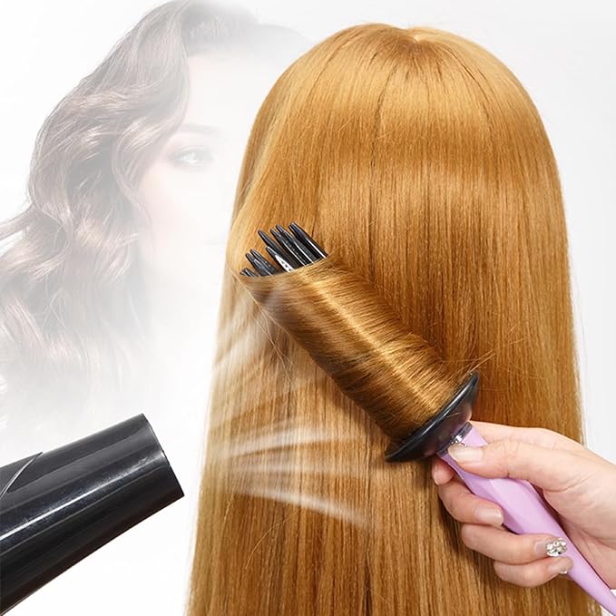 Practical Round Curling Comb Curl Defining Brush Hair Styling Tool for Women for Perfect Hairstyles for Casual Wear or Special Events (black)
