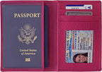Personalized Monogrammed Bright Pink Leather RFID Passport Wallet - Image 5