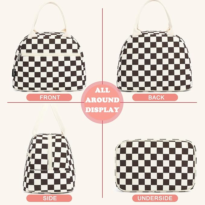 FlowFly Lunch Bag for Women Insulated Lunch Box Corduroy Lunch Tote Cooler for - Image 5