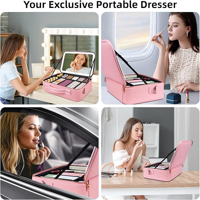 15"×11" Large Pink Makeup Bag - Image 8