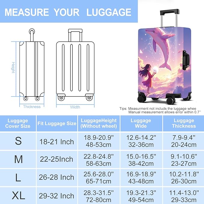 Luggage Cover Washable Suitcase Protector Anti-Scratch, Stretchable Fit - Image 6