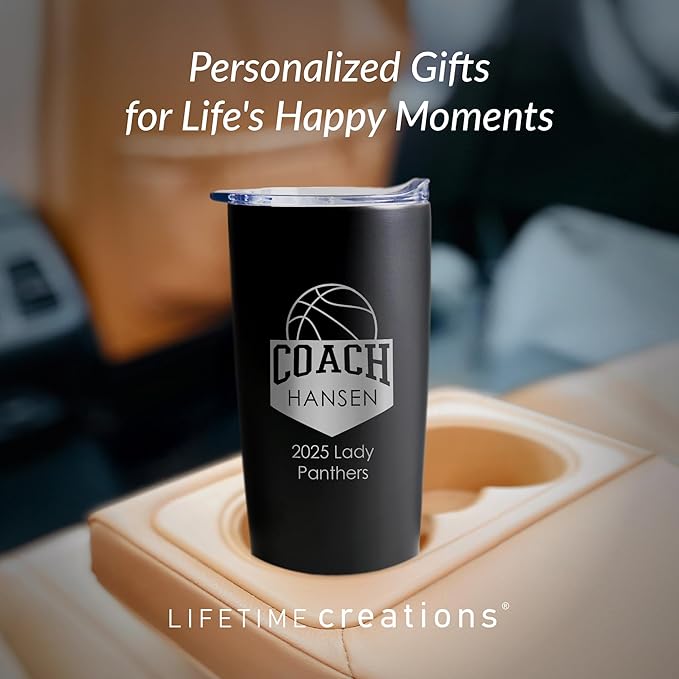 Lifetime Creations Personalized Basketball Coach Tumbler: Custom Basketball - Image 8