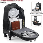 StarCloud 4-Wheel Rolling Backpack 45L: 17.3-Inch Roller Travel Laptop Backpack - Image 2