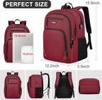 Red Backpack for School, School BackPack for Teens, Boys and Girls, - Image 4