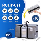 TAILI Extra Large Moving Bags, 10 Pack Silver Heavy Duty Totes - Image 2