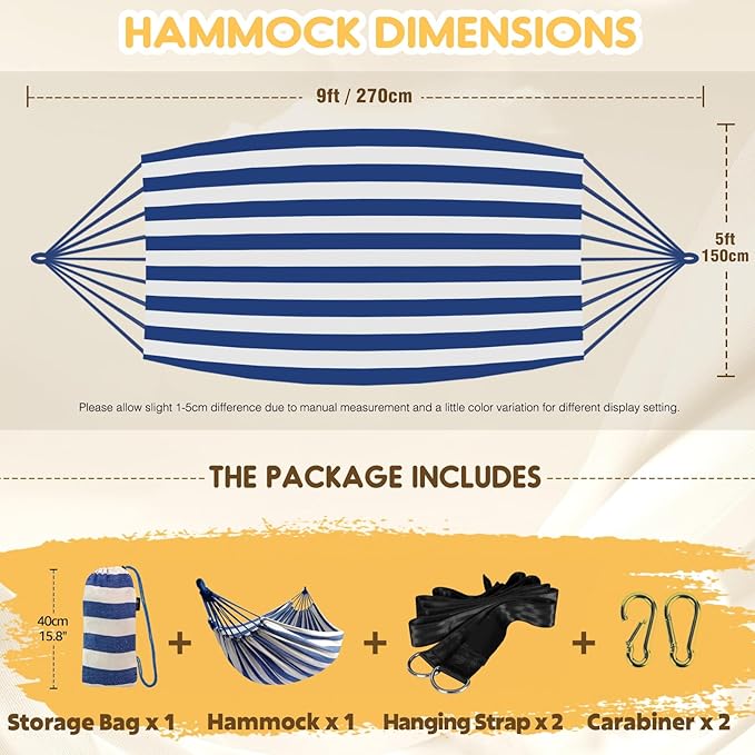 ANYOO Cotton Hammock Portable Camping Hammocks - Image 3