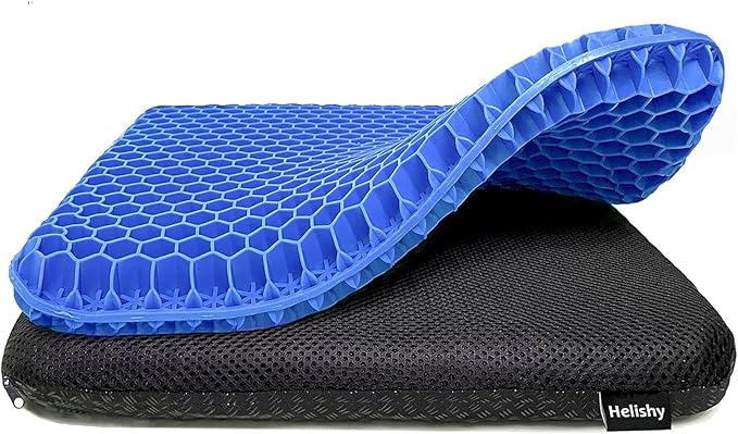 Gel Seat Cushion for Long Sitting Pressure Relief for Back, Tailbone Pain – by Helishy