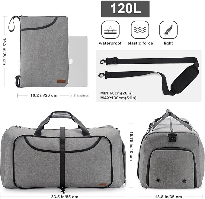 120L Duffle Bag for Travel, Large Foldable Waterproof Travel Duffel Bags - Image 2