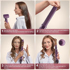 StyleVibe 6-in-1 Air Styler, Hair Dryer & Blow Dryer Brush with Travel Case - Auto Wrap Curls (L/R), Fast Drying, Thermal Round Brush for Smooth Blowouts & Frizz-Free Volume, No Heat Damage