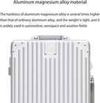 Metal All Aluminum Carry-on Luggage TSA Customs Lock Zipperless Silent Rotary - Image 2