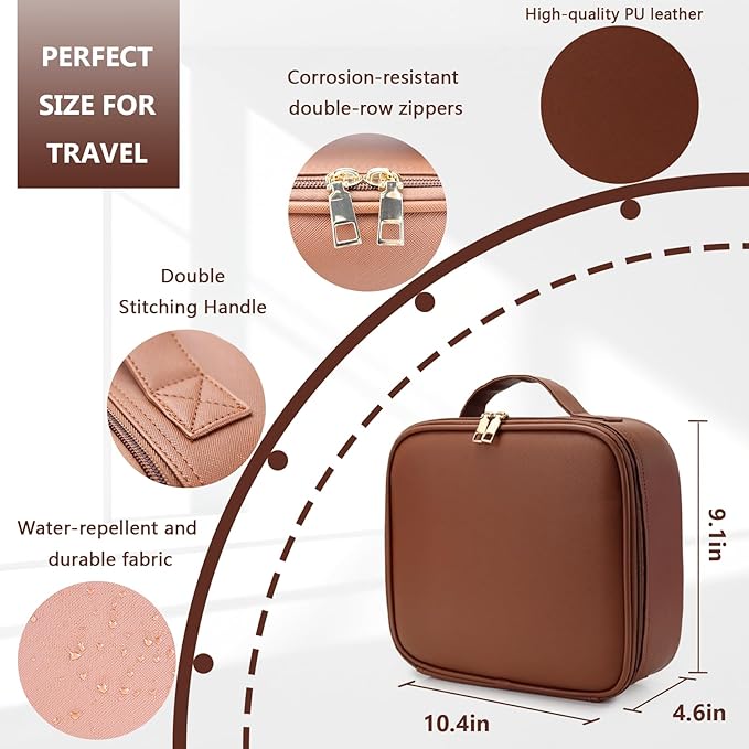 Travel Makeup Bag for Women and Makeup Artists Cosmetic Organizer Large Makeup - Image 3