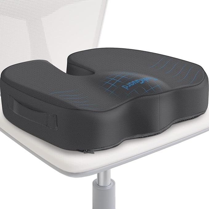 TushGuard Seat Cushion for Office Chair Memory Foam Non-Slip Cushion Back by TushGuard