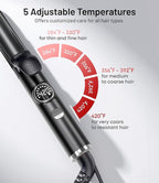 1 Inch Mini Travel Curling Iron, 100-240V Travel Dual Voltage Curling Iron for Short Hair with 5 Heat Settings, Small Curling Wand with Temperature Memories and Lock, Silver