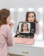 Chomeiu Makeup Bag with LED Mirror, Travel Cosmetic Train Case - Image 8