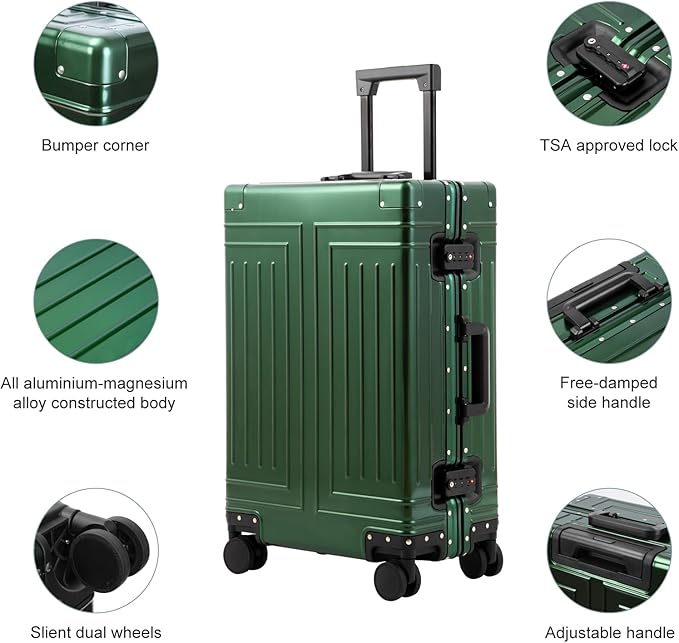 All Aluminum Carry On Luggage，Cut from Whole Aluminum Sheet，22x14x9 Airline - Image 4