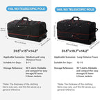 Vomgomfom Wheeled Collapsible Duffel Bag, 110L-140L Expandable Checked Luggage - Image 4
