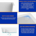 Dcolora 33" Quartz Granite Composite White Kitchen Sink Undermount Sink Deep - Image 4
