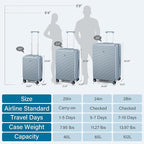 Large Checked Luggage 28 Inch Hard Shell Suitcases, Expandable Travel Luggage - Image 5