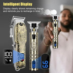Professional Hair Clipper Set for Men Electric Shaver Razor Cordless Hair Cutting Barber Clippers Beard Trimmer Men’s Grooming Kit Gifts for him (Bronze)