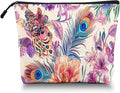 Cosmetic Bags Travel Makeup Toilet Case Waterproof Pouch for Women Girls 6.7X9.45inches - Gorgeous Floral - Peacock Tapestry