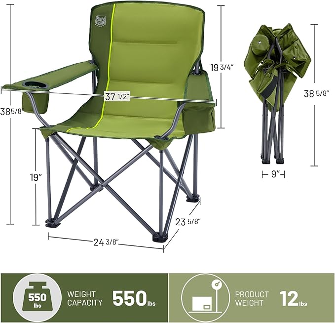 TIMBER RIDGE Oversized Folding Camping Chair - Image 3