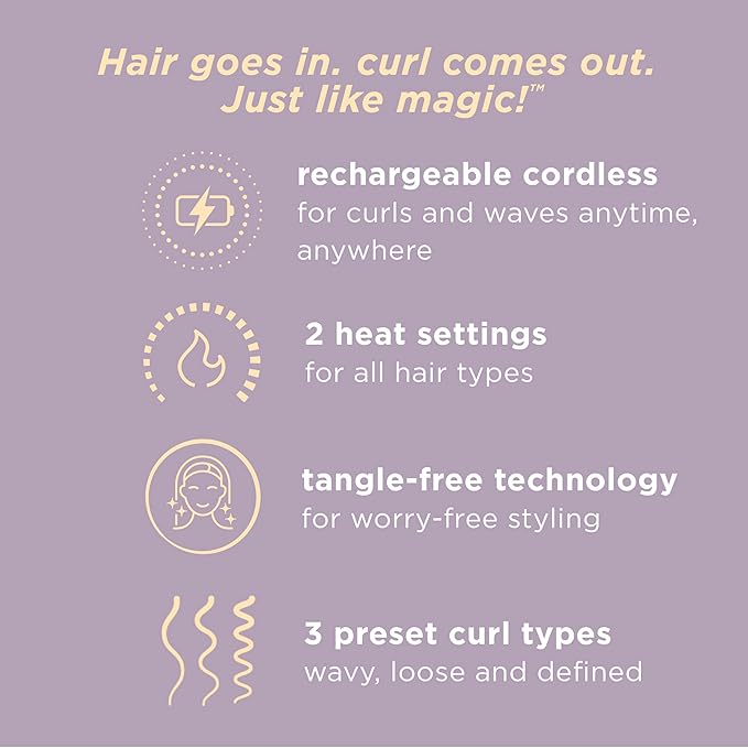 INFINITIPRO by CONAIR Curl Secret MINI Automatic Curling Iron - 1/2-inch Barrel - Cordless Hair Curler for All Hair Types and Short to Medium Hair Lengths