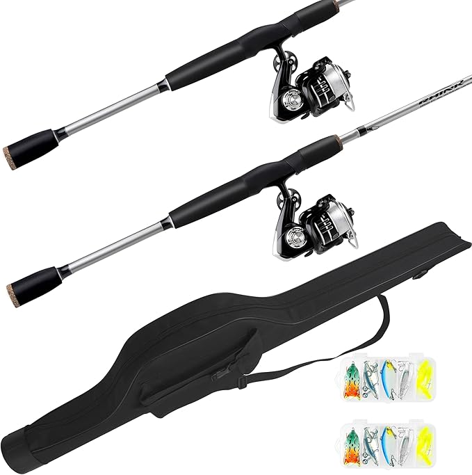 2-Piece Fishing Rod and Spinning Reel Combos by RHINR