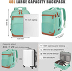 40L Travel Backpack with USB Charging Port, Water-Resistant Carry On Backpack - Image 6