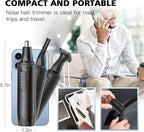 Nose Hair Trimmers for Men，Rechargeable Hair Trimmer 3 in 1 Painless Multifunctional Ear and Nose Hair Trimmer with IPX7 Waterproof Dual Edge Blades (Ink Black)
