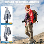 ANYOO Hooded Rain Poncho for Adults Waterproof Lightweight Rain Coat for Men - Image 7