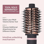 L'ANGE HAIR Multi-Volume Dryer Brush Attachment | Titanium Blow Dryer Brush Barrel for Volumizing & Styling | Tool Sold Separately | Attachment - Black - Oval 60mm