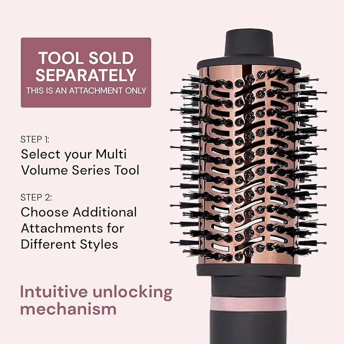 L'ANGE HAIR Multi-Volume Dryer Brush Attachment | Titanium Blow Dryer Brush Barrel for Volumizing & Styling | Tool Sold Separately | Attachment - Black - Oval 60mm