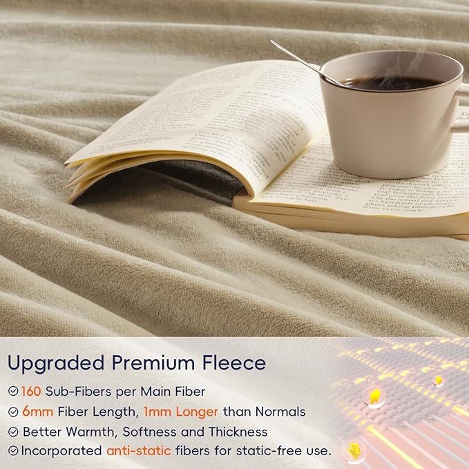 PHF Ultra Soft Fleece Blanket Queen Size, No Shed No Pilling Luxury Plush Cozy - Image 4