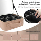 Makeup Bag with Led Mirror, Travel Makeup Organizer with 3 Color Setting - Image 3