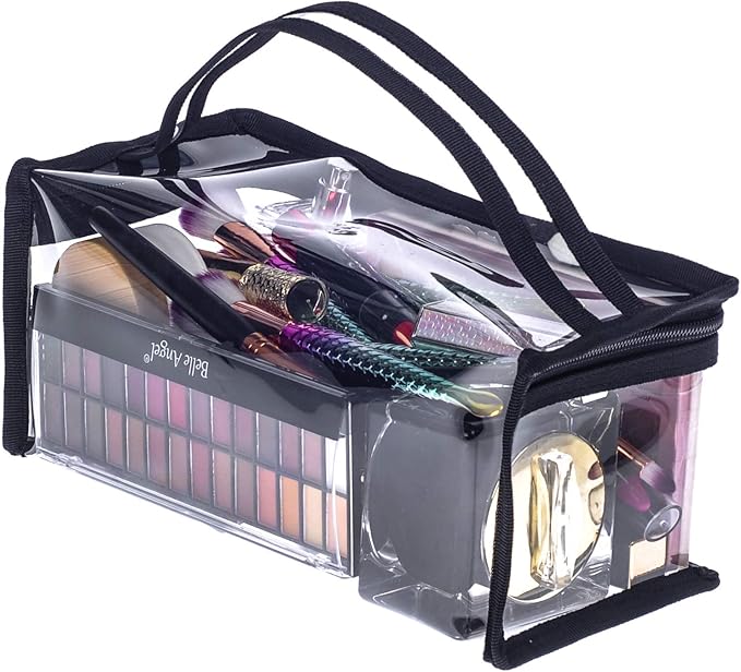 Small Rectangular Clear PVC Makeup Bag Make Up Artist Tool Organizer Pouch Bag - Image 5