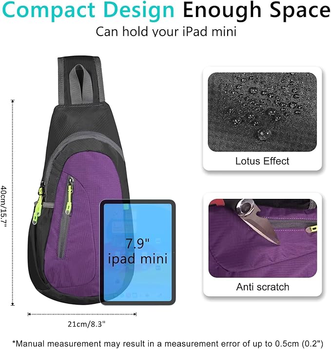 TITECOUGO Small Sling Bag, Lightweight Crossbody Backpack - Image 4