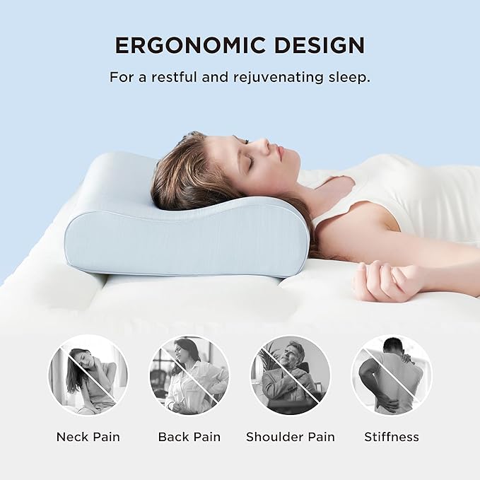 Bedsure Cervical Neck Pillow for Sleeping, Memory Foam - Image 3